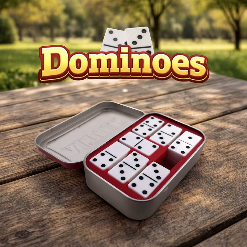 Mini Dominos — pocket game in an Altoids-size tin