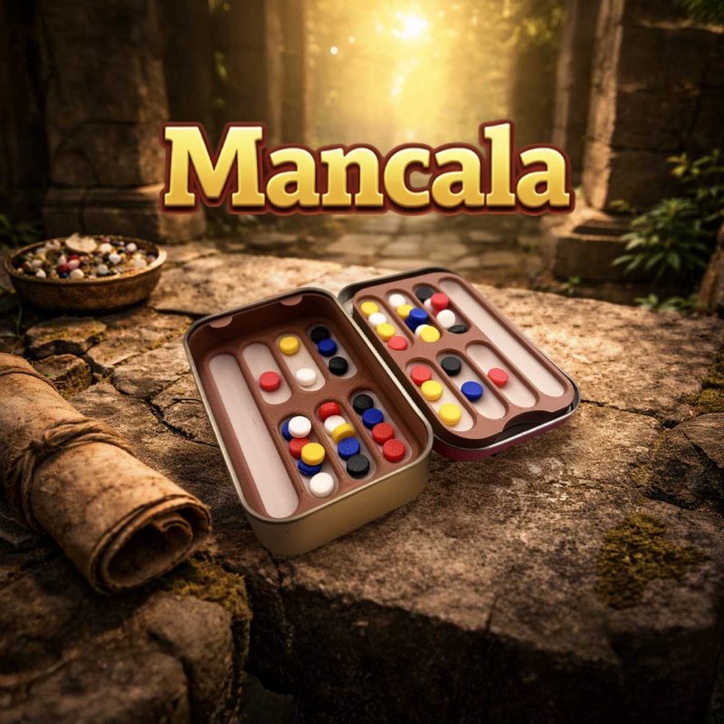 Mancala Travel Edition — pocket game in an Altoids-size tin